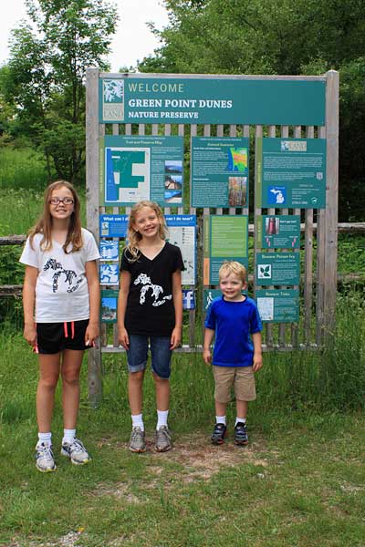 green point dunes trail sign